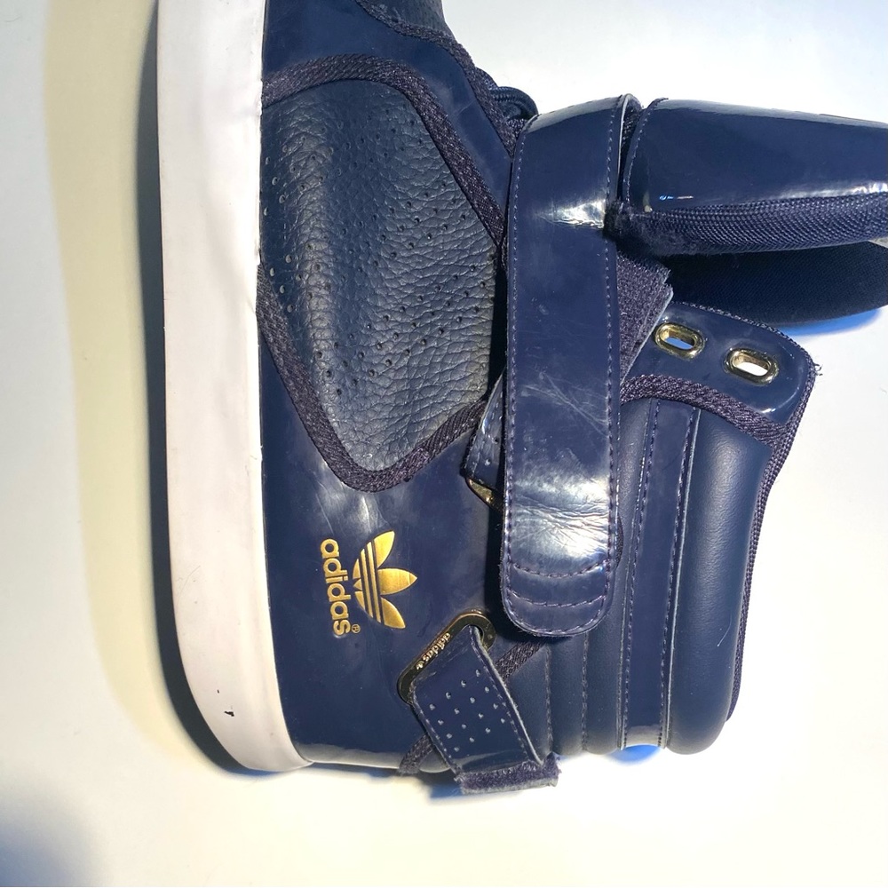 Adidas ORIGINALS Adirise Men’s High Top Sneakers Midn Blue & Gold Details 10.5 - Picture 6 of 9